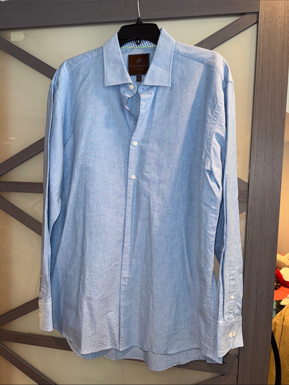 Tailored Light Blue Dress Shirt by TATTERSALL- Classic Spread Collar
